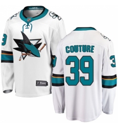Men's San Jose Sharks #39 Logan Couture Fanatics Branded White Away Breakaway NHL Jersey