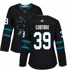 Women's Adidas San Jose Sharks #39 Logan Couture Premier Black Alternate NHL Jersey
