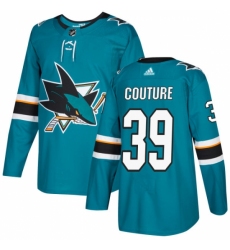 Youth Adidas San Jose Sharks #39 Logan Couture Authentic Teal Green Home NHL Jersey