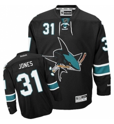 Men's Reebok San Jose Sharks #31 Martin Jones Premier Black Third NHL Jersey