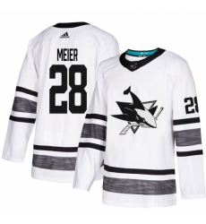 Men's Adidas San Jose Sharks #28 Timo Meier White 2019 All-Star Game Parley Authentic Stitched NHL Jersey