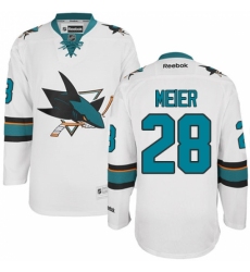 Men's Reebok San Jose Sharks #28 Timo Meier Authentic White Away NHL Jersey