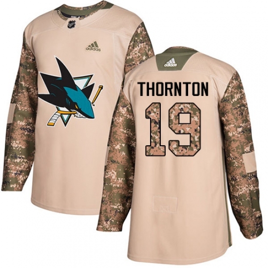 Youth Adidas San Jose Sharks #19 Joe Thornton Authentic Camo Veterans Day Practice NHL Jersey Youth Adidas San Jose Sharks #19 Joe Thornton Authentic Camo Veterans Day Practice NHL Jersey