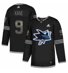 Men's Adidas San Jose Sharks #9 Evander Kane Black Authentic Classic Stitched NHL Jersey