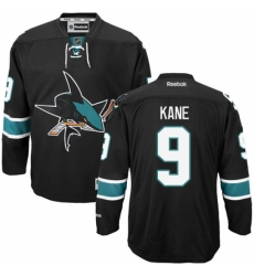 Men's Reebok San Jose Sharks #9 Evander Kane Authentic Black Third NHL Jersey
