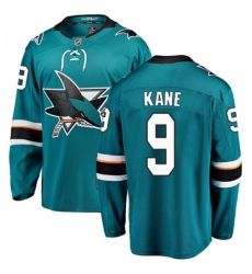 Men's San Jose Sharks #9 Evander Kane Fanatics Branded Teal Green Home Breakaway NHL Jersey
