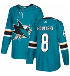 Men's Adidas San Jose Sharks #8 Joe Pavelski Authentic Teal Green Home NHL Jersey