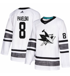 Men's Adidas San Jose Sharks #8 Joe Pavelski White 2019 All-Star Game Parley Authentic Stitched NHL Jersey