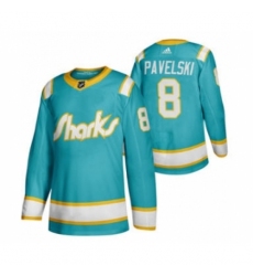 Men's San Jose Sharks #8 Joe Pavelski 2020 Throwback Authentic Player Hockey Jersey