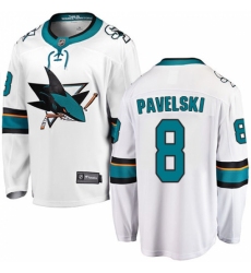 Men's San Jose Sharks #8 Joe Pavelski Fanatics Branded White Away Breakaway NHL Jersey