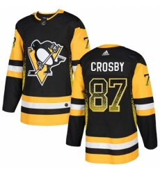 Men's Adidas Pittsburgh Penguins #87 Sidney Crosby Authentic Black Drift Fashion NHL Jersey