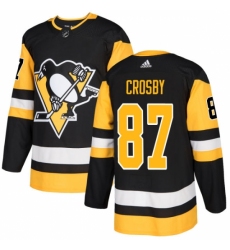 Men's Adidas Pittsburgh Penguins #87 Sidney Crosby Authentic Black Home NHL Jersey