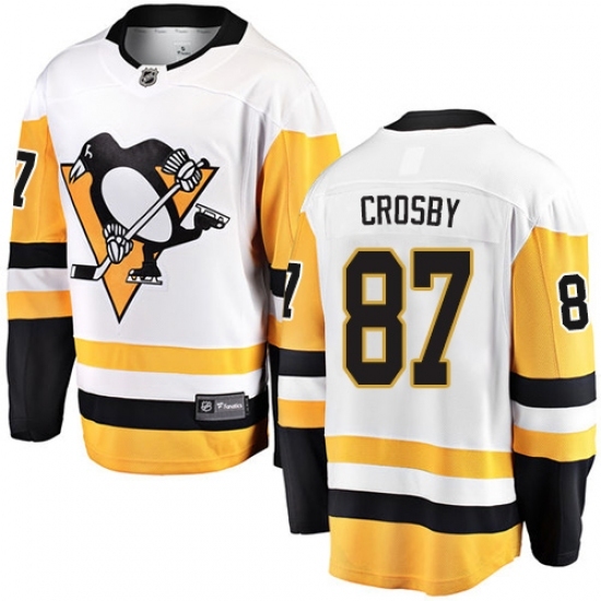 Men's Pittsburgh Penguins #87 Sidney Crosby Fanatics Branded White Away Breakaway NHL Jersey