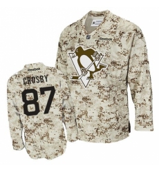 Men's Reebok Pittsburgh Penguins #87 Sidney Crosby Authentic Camouflage NHL Jersey