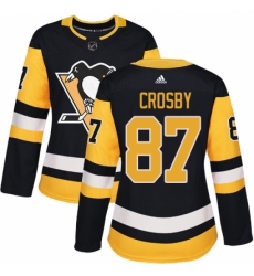 Women's Adidas Pittsburgh Penguins #87 Sidney Crosby Authentic Black Home NHL Jersey
