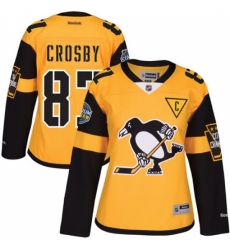 Women's Reebok Pittsburgh Penguins #87 Sidney Crosby Authentic Gold 2017 Stadium Series NHL Jersey