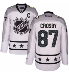 Women's Reebok Pittsburgh Penguins #87 Sidney Crosby Authentic White Metropolitan Division 2017 All-Star NHL Jersey