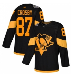 Youth Adidas Pittsburgh Penguins #87 Sidney Crosby Black Authentic 2019 Stadium Series Stitched NHL Jersey