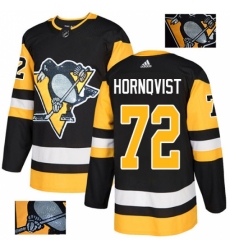 Men's Adidas Pittsburgh Penguins #72 Patric Hornqvist Authentic Black Fashion Gold NHL Jersey