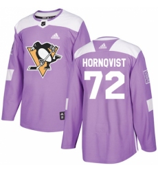 Men's Adidas Pittsburgh Penguins #72 Patric Hornqvist Authentic Purple Fights Cancer Practice NHL Jersey