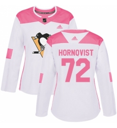 Women's Adidas Pittsburgh Penguins #72 Patric Hornqvist Authentic White/Pink Fashion NHL Jersey