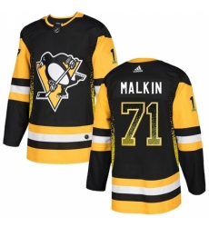Men's Adidas Pittsburgh Penguins #71 Evgeni Malkin Authentic Black Drift Fashion NHL Jersey