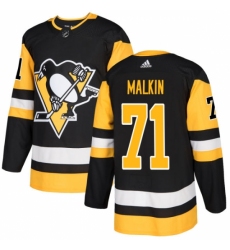Men's Adidas Pittsburgh Penguins #71 Evgeni Malkin Authentic Black Home NHL Jersey