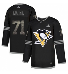 Men's Adidas Pittsburgh Penguins #71 Evgeni Malkin Black Authentic Classic Stitched NHL Jersey