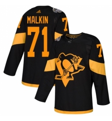 Women's Adidas Pittsburgh Penguins #71 Evgeni Malkin Black Authentic 2019 Stadium Series Stitched NHL Jersey