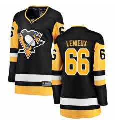 Women's Pittsburgh Penguins #66 Mario Lemieux Fanatics Branded Black Home Breakaway NHL Jersey