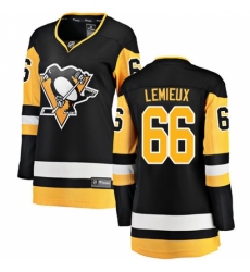 Women's Pittsburgh Penguins #66 Mario Lemieux Fanatics Branded Black Home Breakaway NHL Jersey