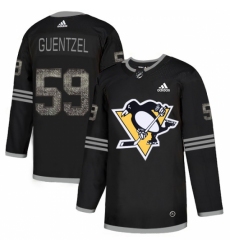 Men's Adidas Pittsburgh Penguins #59 Jake Guentzel Black Authentic Classic Stitched NHL Jersey