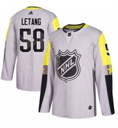 Men's Adidas Pittsburgh Penguins #58 Kris Letang Authentic Gray 2018 All-Star Metro Division NHL Jersey