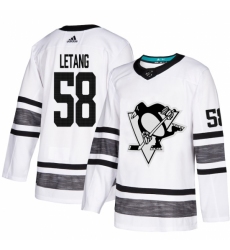 Men's Adidas Pittsburgh Penguins #58 Kris Letang White 2019 All-Star Game Parley Authentic Stitched NHL Jersey