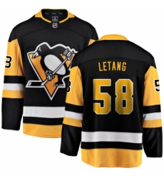 Men's Pittsburgh Penguins #58 Kris Letang Fanatics Branded Black Home Breakaway NHL Jersey