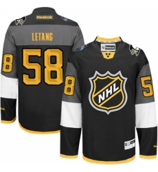 Men's Reebok Pittsburgh Penguins #58 Kris Letang Authentic Black 2016 All Star NHL Jersey