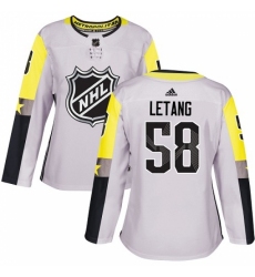 Women's Adidas Pittsburgh Penguins #58 Kris Letang Authentic Gray 2018 All-Star Metro Division NHL Jersey