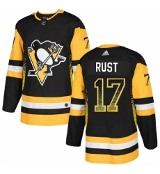 Men's Adidas Pittsburgh Penguins #17 Bryan Rust Authentic Black Drift Fashion NHL Jersey