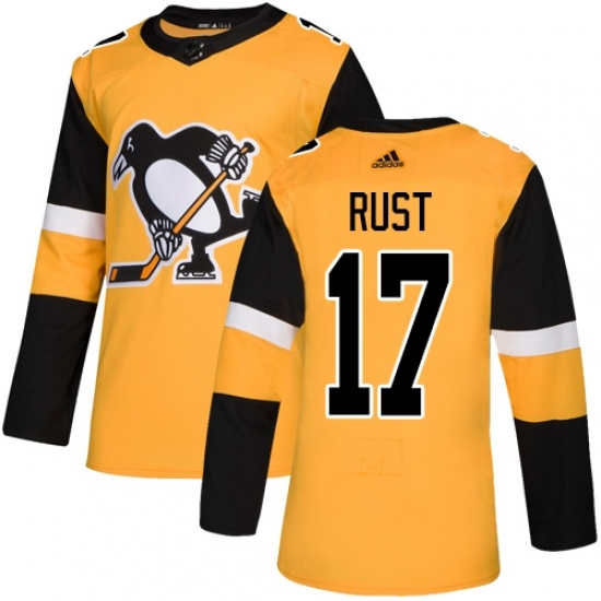 Men's Adidas Pittsburgh Penguins #17 Bryan Rust Premier Gold Alternate NHL Jersey Men's Adidas Pittsburgh Penguins #17 Bryan Rust Premier Gold Alternate NHL Jersey