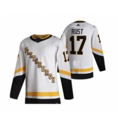 Men's Pittsburgh Penguins #17 Bryan Rust White 2020-21 Reverse Retro Alternate Hockey Jersey