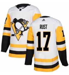 Youth Adidas Pittsburgh Penguins #17 Bryan Rust Authentic White Away NHL Jersey