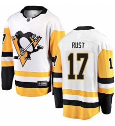 Youth Pittsburgh Penguins #17 Bryan Rust Fanatics Branded White Away Breakaway NHL Jersey