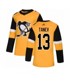 Men's Pittsburgh Penguins #13 Brandon Tanev Authentic Gold Alternate Hockey Jersey