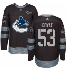 Men's Adidas Vancouver Canucks #53 Bo Horvat Authentic Black 1917-2017 100th Anniversary NHL Jersey