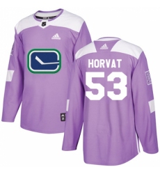 Men's Adidas Vancouver Canucks #53 Bo Horvat Authentic Purple Fights Cancer Practice NHL Jersey