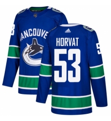 Men's Adidas Vancouver Canucks #53 Bo Horvat Premier Blue Home NHL Jersey