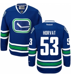 Men's Reebok Vancouver Canucks #53 Bo Horvat Premier Royal Blue Third NHL Jersey