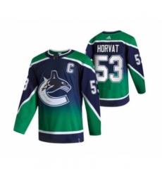 Men's Vancouver Canucks #53 Bo Horvat Green 2020-21 Reverse Retro Alternate Hockey Jersey