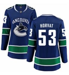 Women's Vancouver Canucks #53 Bo Horvat Fanatics Branded Blue Home Breakaway NHL Jersey