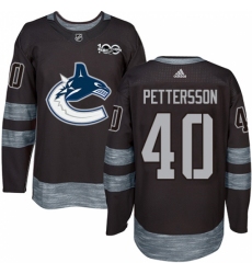 Men's Adidas Vancouver Canucks #40 Elias Pettersson Black 1917-2017 100th Anniversary Stitched NHL Jersey